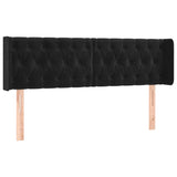 Tête de lit avec oreilles Noir 163x16x78/88 cm Velours