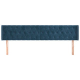 Tête de lit avec oreilles Bleu foncé 183x16x78/88 cm Velours