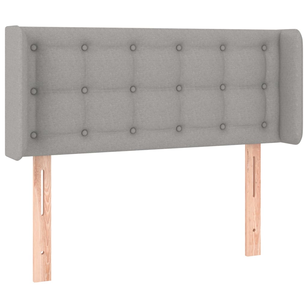 Tête de lit avec oreilles Gris clair 83x16x78/88 cm Tissu