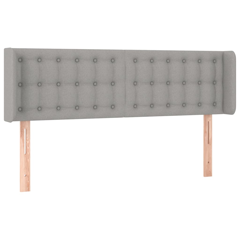 Tête de lit avec oreilles Gris clair 147x16x78/88 cm Tissu