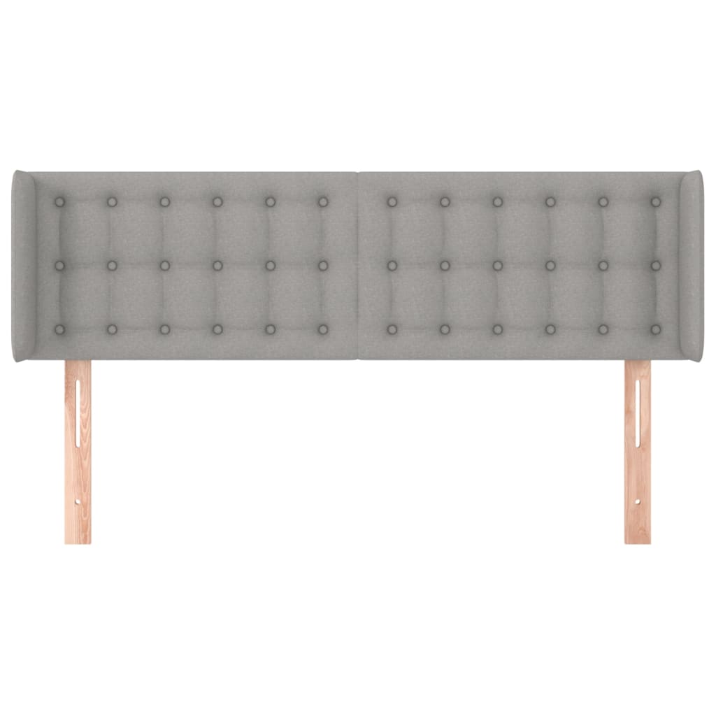 Tête de lit avec oreilles Gris clair 147x16x78/88 cm Tissu