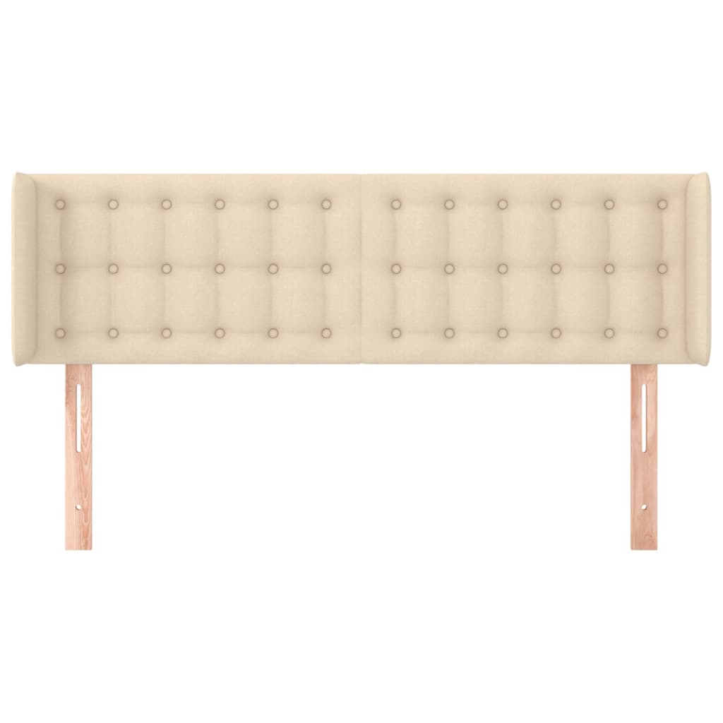 Tête de lit avec oreilles Crème 147x16x78/88 cm Tissu