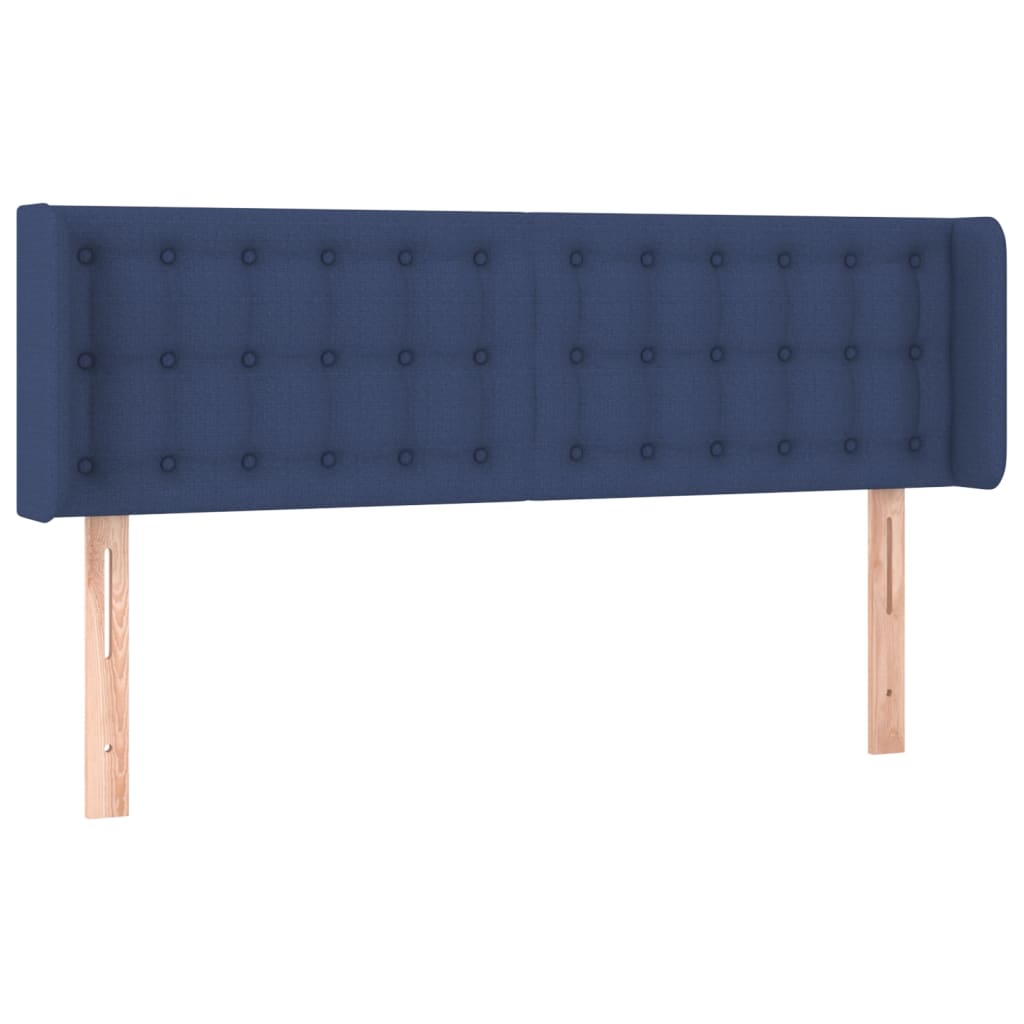 Tête de lit avec oreilles Bleu 147x16x78/88 cm Tissu