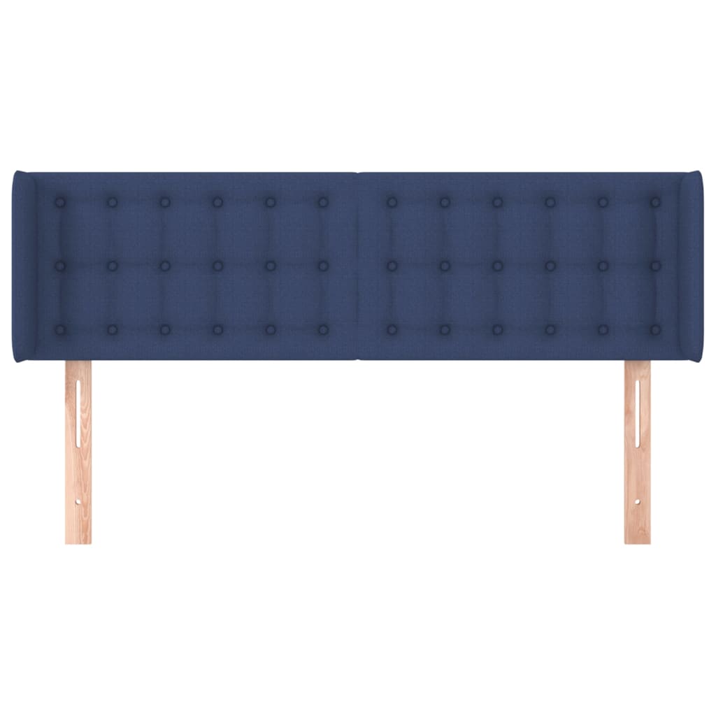 Tête de lit avec oreilles Bleu 147x16x78/88 cm Tissu