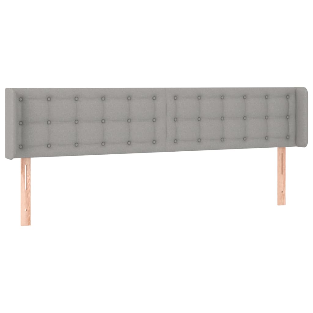 Tête de lit avec oreilles Gris clair 163x16x78/88 cm Tissu