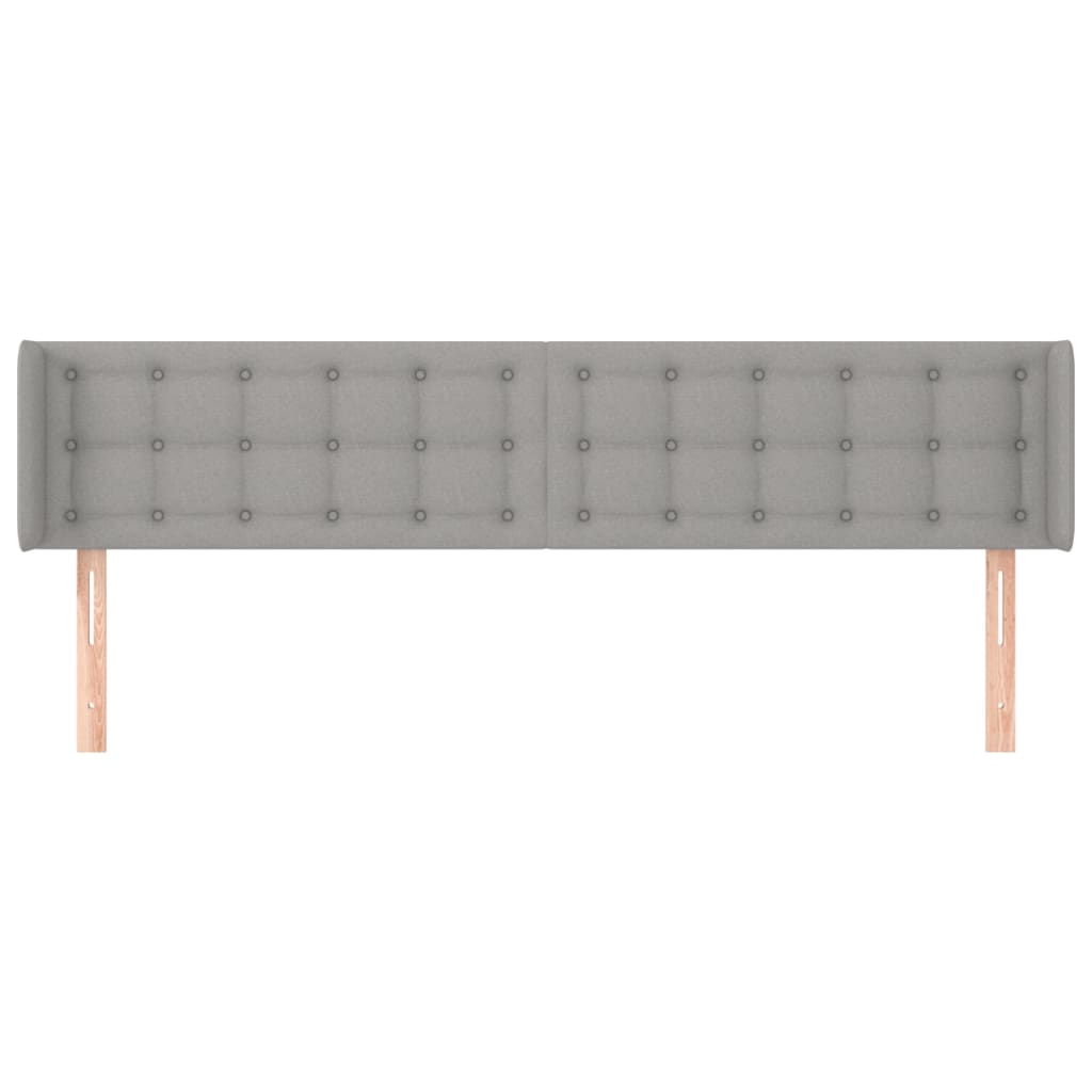 Tête de lit avec oreilles Gris clair 163x16x78/88 cm Tissu