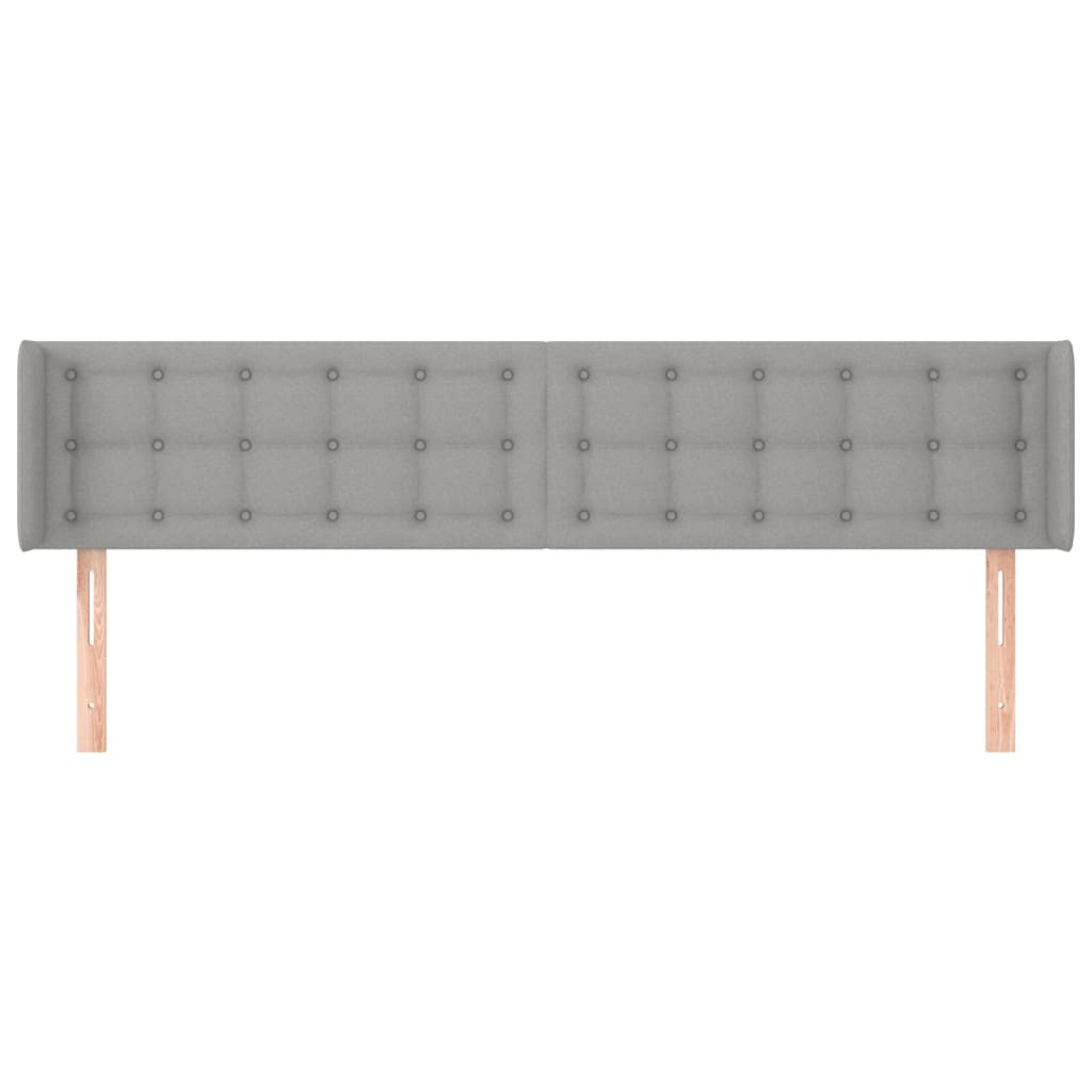 Tête de lit avec oreilles Gris clair 203x16x78/88 cm Tissu