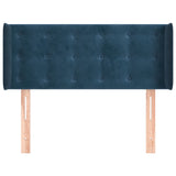 Tête de lit avec oreilles Bleu foncé 103x16x78/88 cm Velours