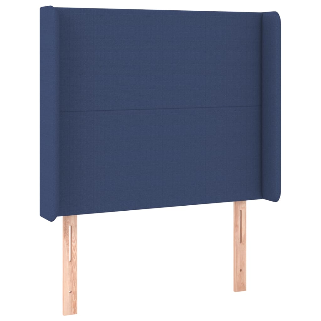 Tête de lit avec oreilles Bleu 83x16x118/128 cm Tissu