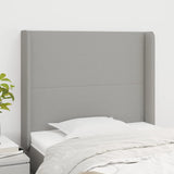 Tête de lit avec oreilles Gris clair 93x16x118/128 cm Tissu