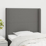 Tête de lit avec oreilles Gris foncé 93x16x118/128 cm Tissu