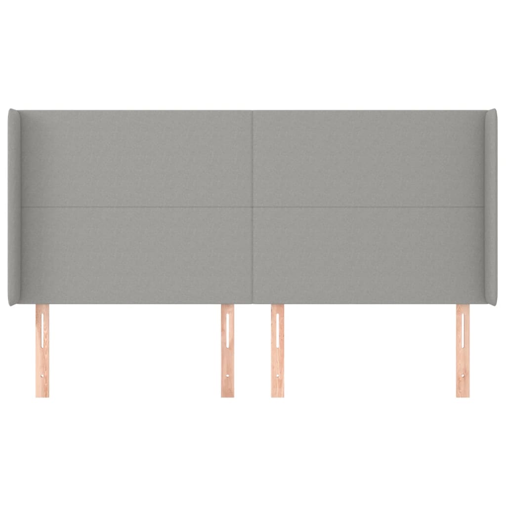 Tête de lit avec oreilles Gris clair 163x16x118/128 cm Tissu