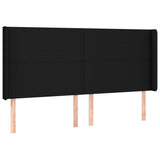 Tête de lit avec oreilles Noir 163x16x118/128 cm Tissu