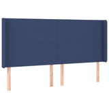 Tête de lit avec oreilles Bleu 163x16x118/128 cm Tissu