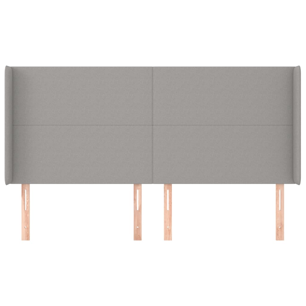 Tête de lit avec oreilles Gris clair 203x16x118/128 cm Tissu