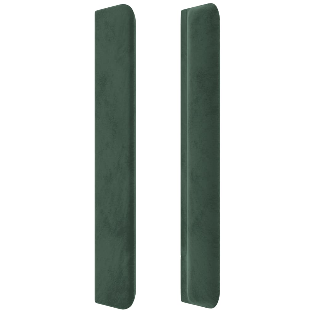 Tête de lit avec oreilles Vert foncé 93x16x118/128 cm Velours