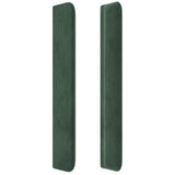 Tête de lit avec oreilles Vert foncé 93x16x118/128 cm Velours