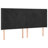 Tête de lit avec oreilles Noir 163x16x118/128 cm Velours