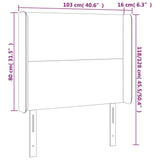 Tête de lit avec oreilles Blanc 103x16x118/128 cm Similicuir