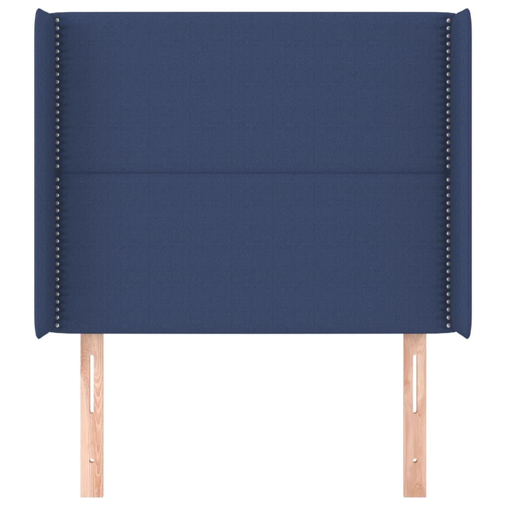 Tête de lit avec oreilles Bleu 83x16x118/128 cm Tissu