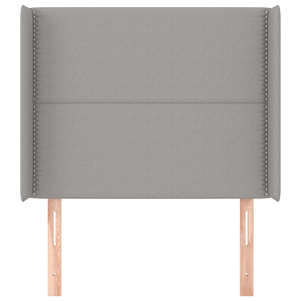 Tête de lit avec oreilles Gris clair 93x16x118/128 cm Tissu