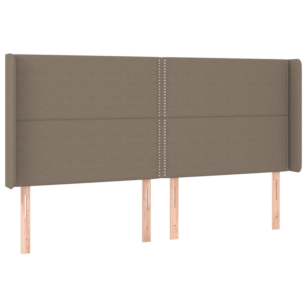 Tête de lit avec oreilles Taupe 183x16x118/128 cm Tissu