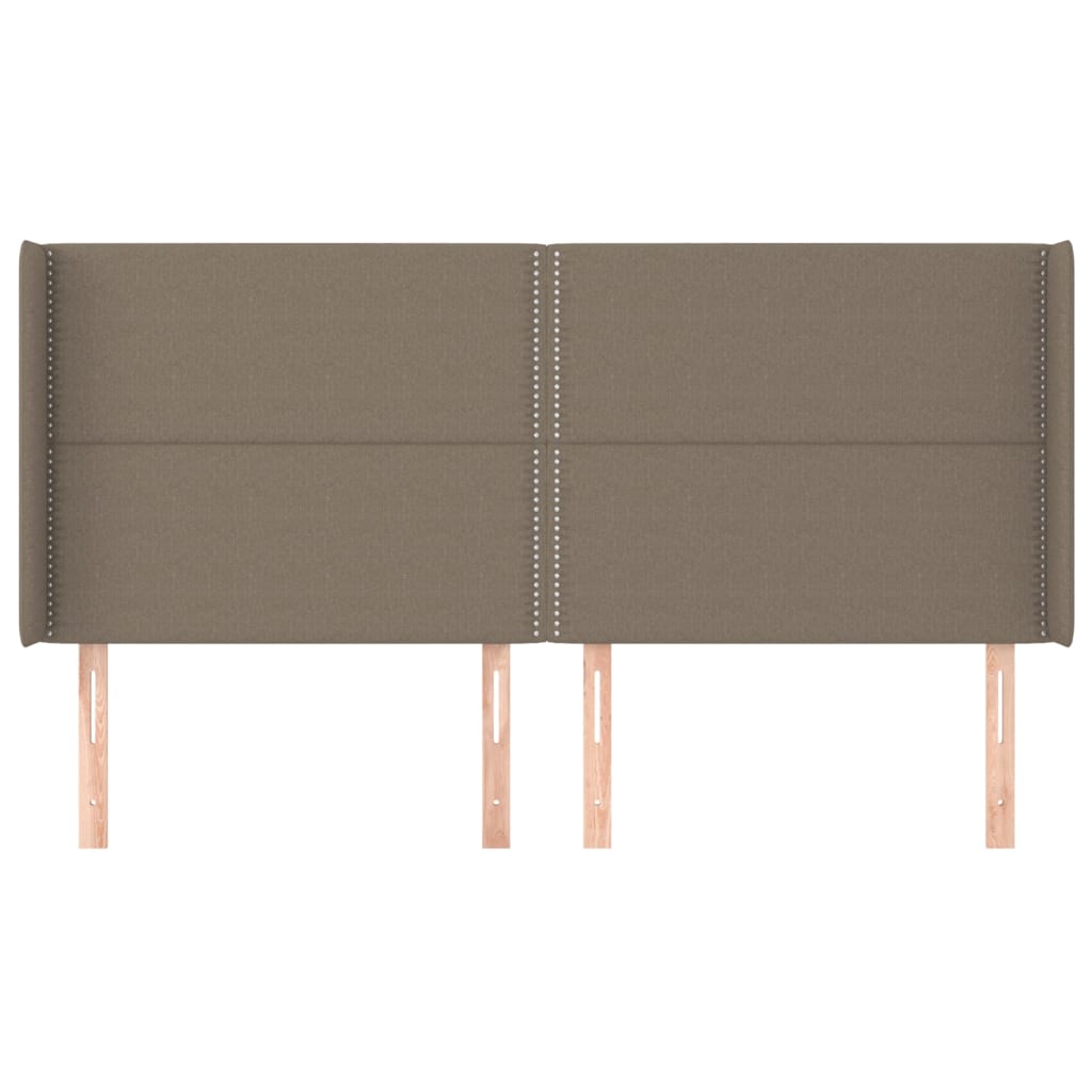 Tête de lit avec oreilles Taupe 203x16x118/128 cm Tissu