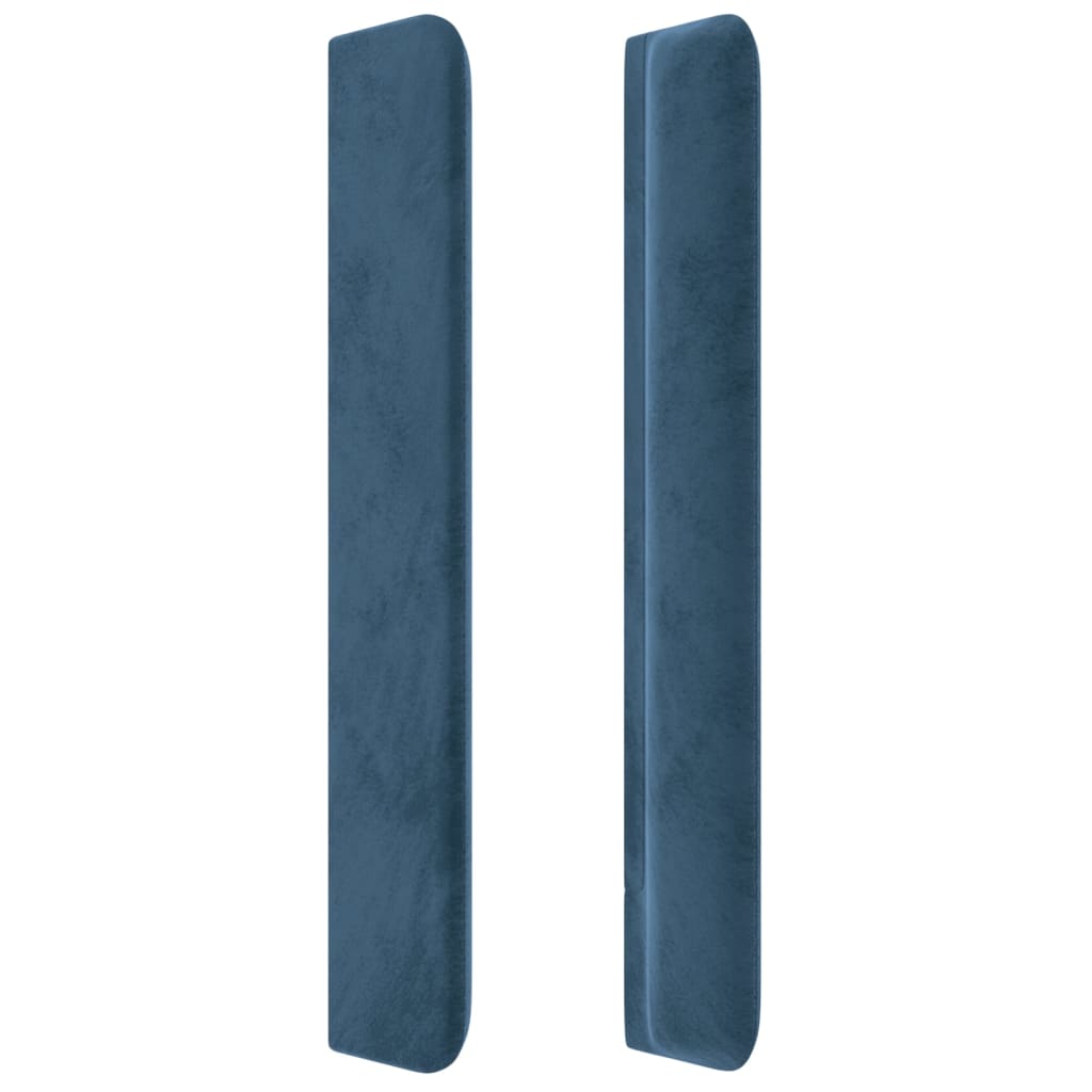 Tête de lit avec oreilles Bleu foncé 163x16x118/128 cm Velours