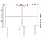 Tête de lit avec oreilles Blanc 147x16x118/128 cm Similicuir