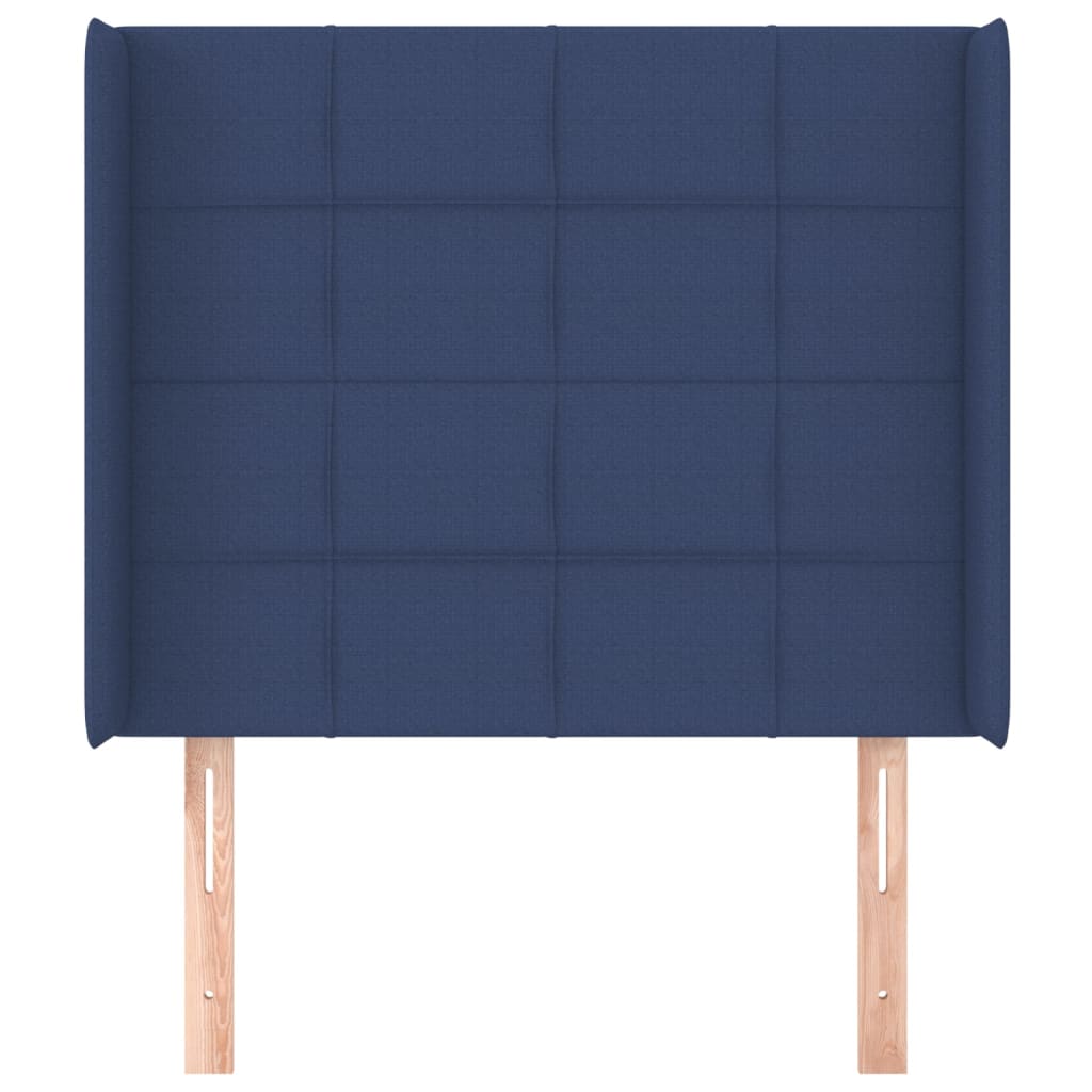 Tête de lit avec oreilles Bleu 83x16x118/128 cm Tissu