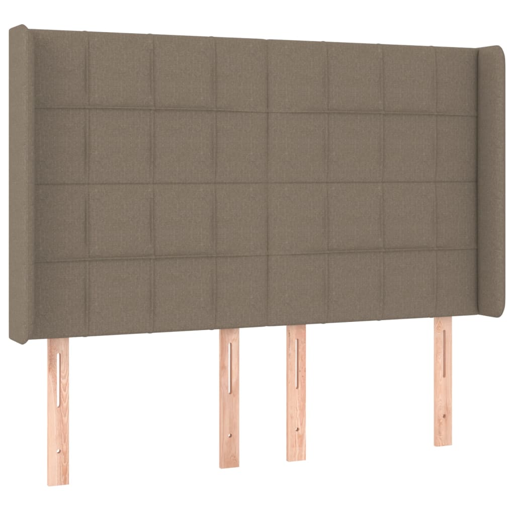 Tête de lit avec oreilles Taupe 147x16x118/128 cm Tissu