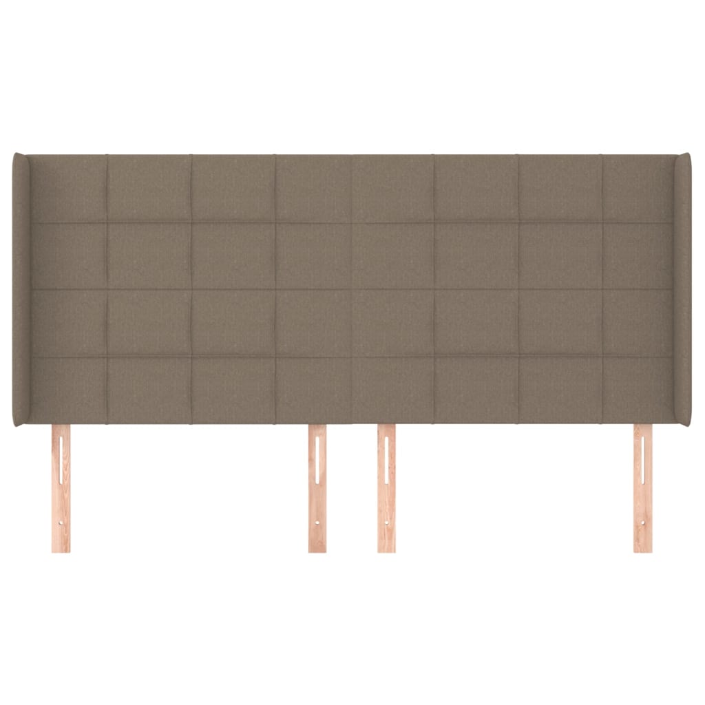 Tête de lit avec oreilles Taupe 183x16x118/128 cm Tissu