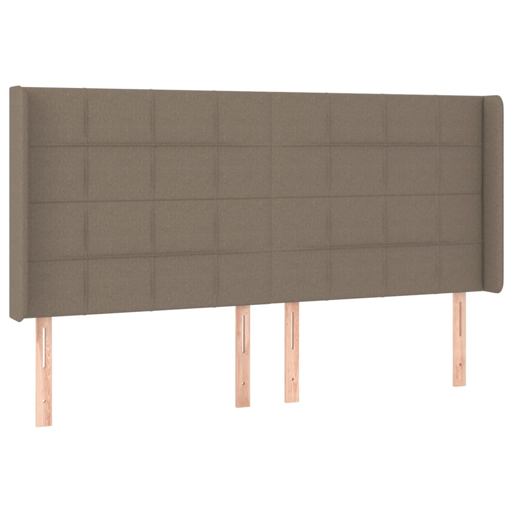 Tête de lit avec oreilles Taupe 203x16x118/128 cm Tissu