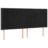 Tête de lit avec oreilles Noir 163x16x118/128 cm Velours