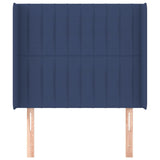 Tête de lit avec oreilles Bleu 83x16x118/128 cm Tissu