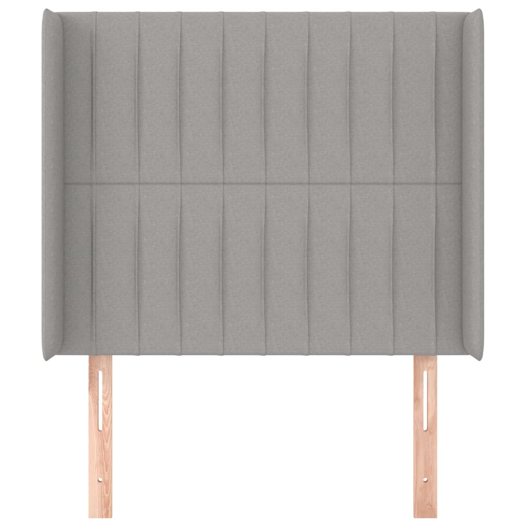 Tête de lit avec oreilles Gris clair 93x16x118/128 cm Tissu