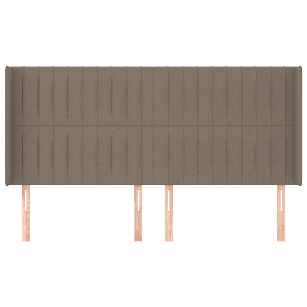 Tête de lit avec oreilles Taupe 203x16x118/128 cm Tissu