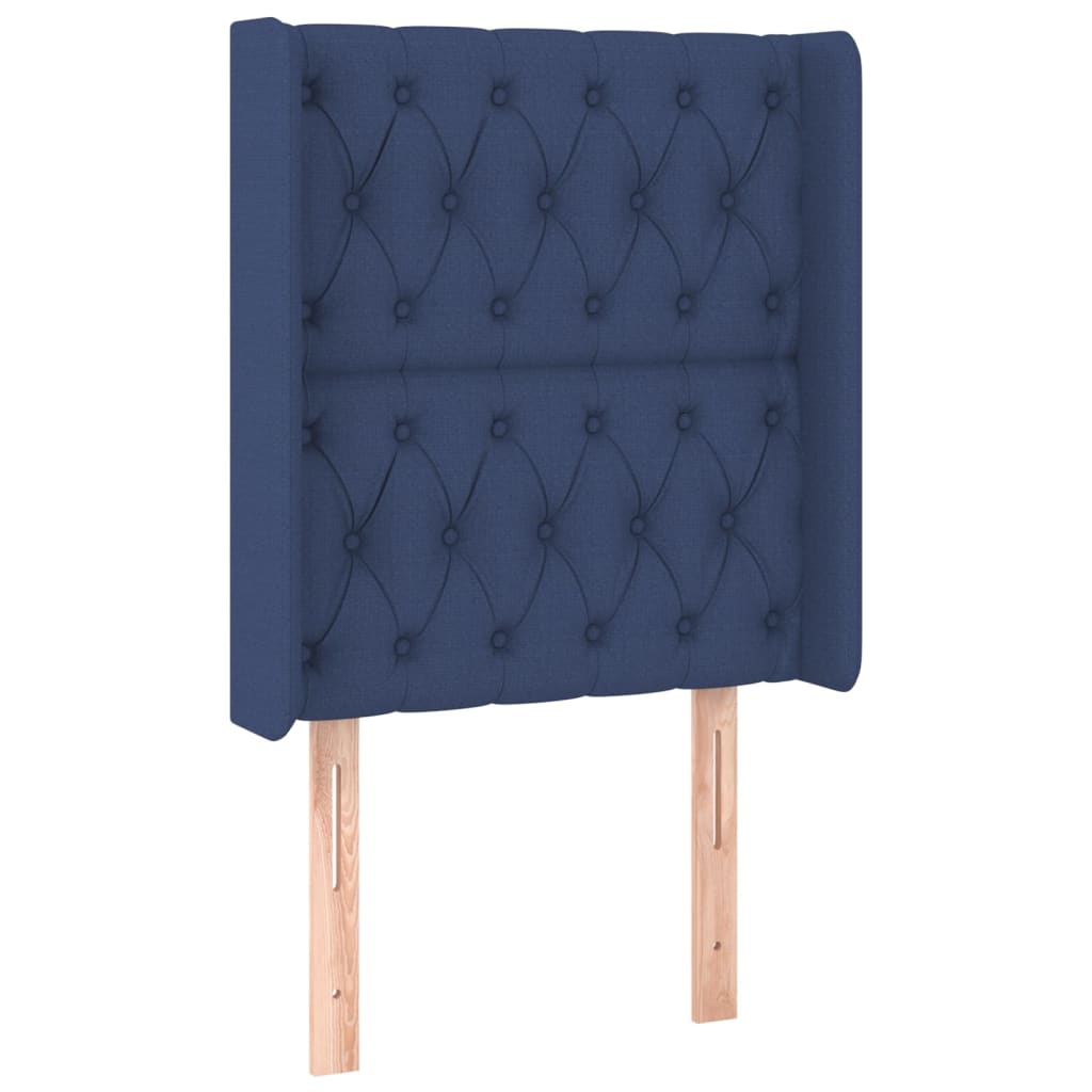 Tête de lit avec oreilles Bleu 83x16x118/128 cm Tissu