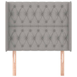 Tête de lit avec oreilles Gris clair 103x16x118/128 cm Tissu