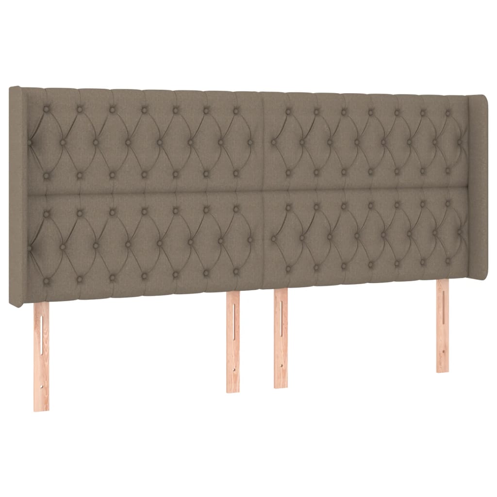 Tête de lit avec oreilles Taupe 183x16x118/128 cm Tissu