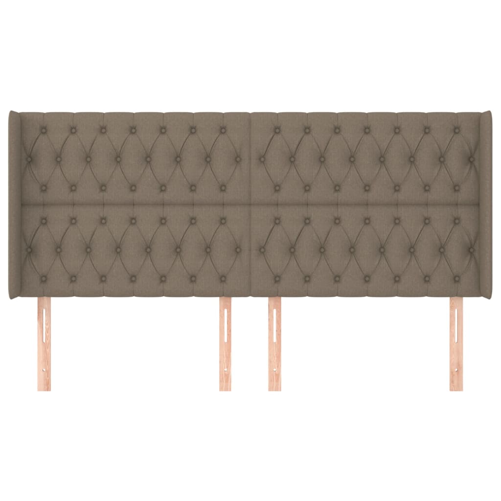 Tête de lit avec oreilles Taupe 183x16x118/128 cm Tissu