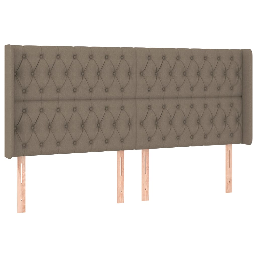 Tête de lit avec oreilles Taupe 203x16x118/128 cm Tissu