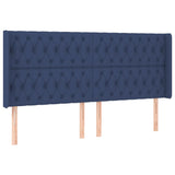 Tête de lit avec oreilles Bleu 203x16x118/128 cm Tissu