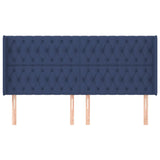 Tête de lit avec oreilles Bleu 203x16x118/128 cm Tissu