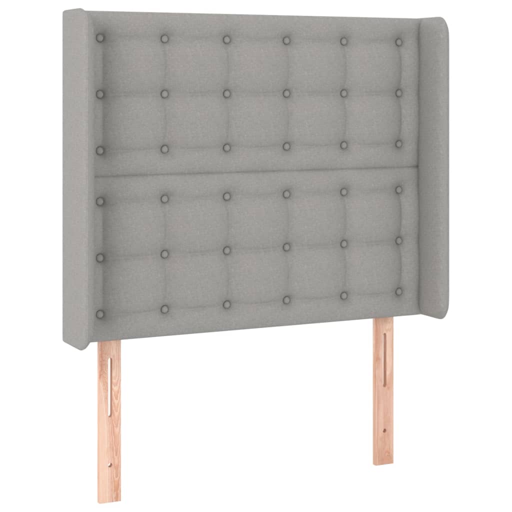 Tête de lit avec oreilles Gris clair 83x16x118/128 cm Tissu