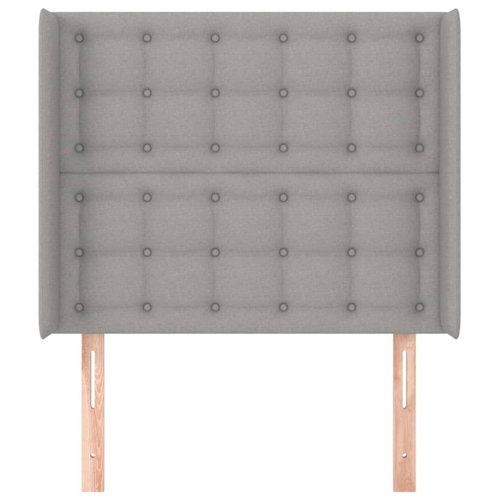 Tête de lit avec oreilles Gris clair 83x16x118/128 cm Tissu