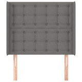 Tête de lit avec oreilles Gris foncé 83x16x118/128 cm Tissu