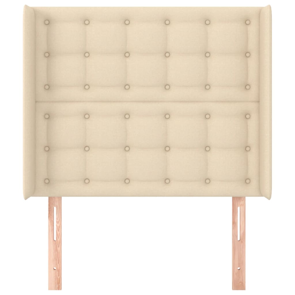 Tête de lit avec oreilles Crème 83x16x118/128 cm Tissu