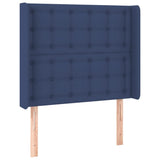 Tête de lit avec oreilles Bleu 83x16x118/128 cm Tissu