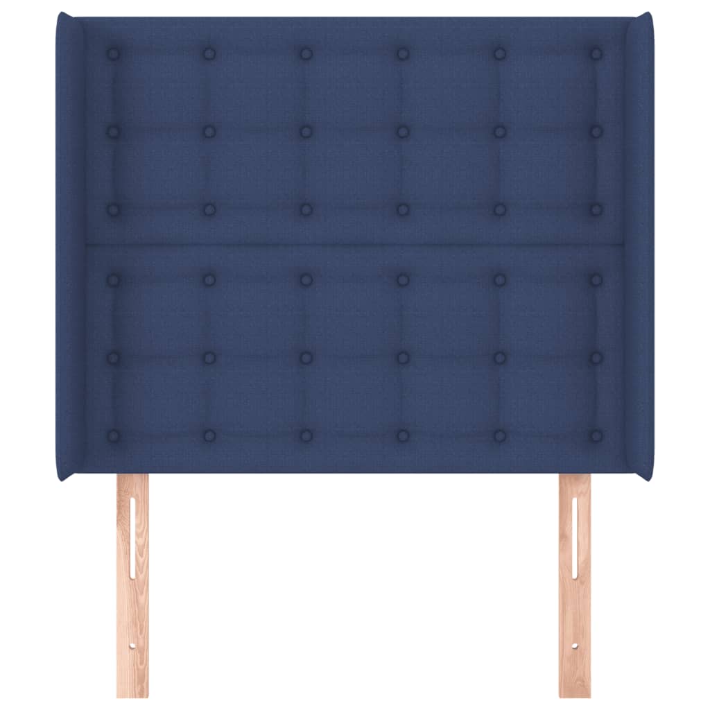 Tête de lit avec oreilles Bleu 93x16x118/128 cm Tissu